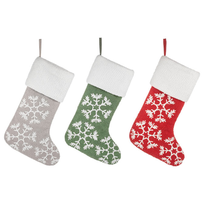 Knit Boucle Snowflake Stockings