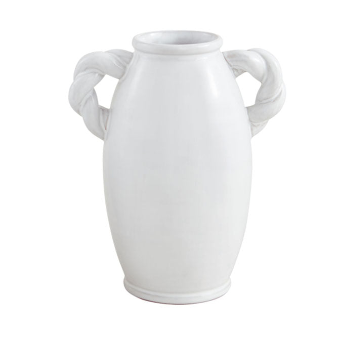 Large Twisted Handle Ceramic Vase