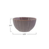 Stoneware Ribbed Bowl, Reactive Glaze (Each One Will Vary)