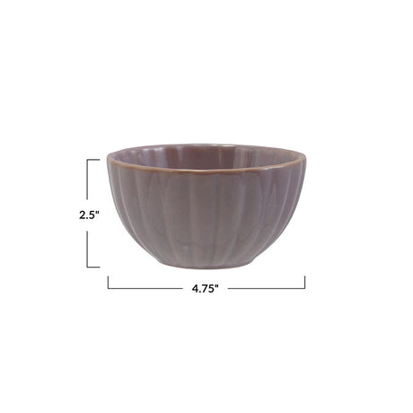 Stoneware Ribbed Bowl, Reactive Glaze (Each One Will Vary)