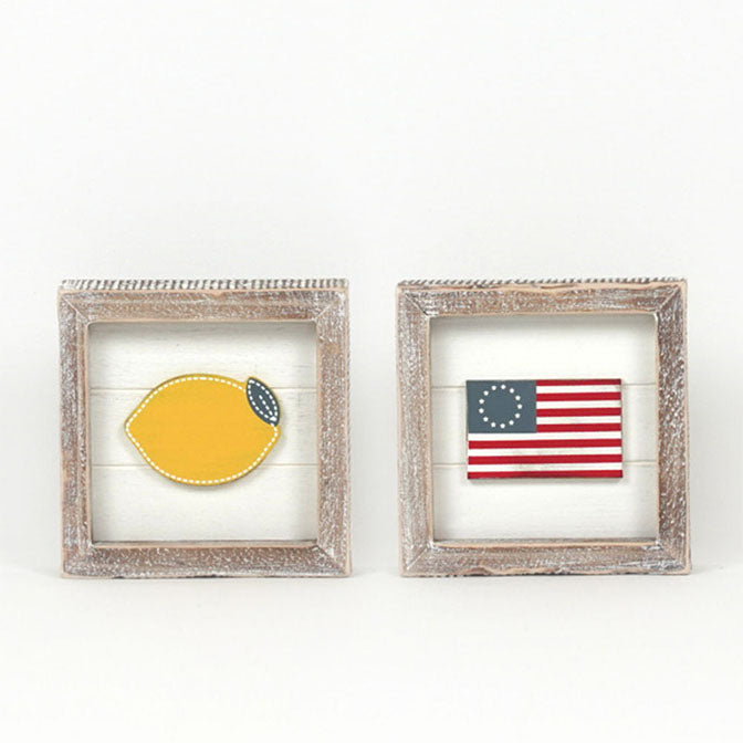 Lemon/Flag Reversible Sign