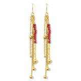 Long Earring with a Pop of Color