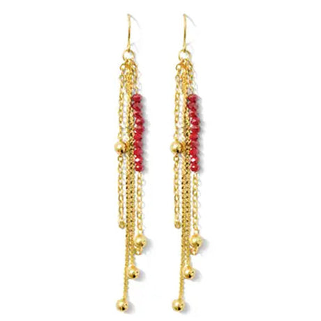 Long Earring with a Pop of Color