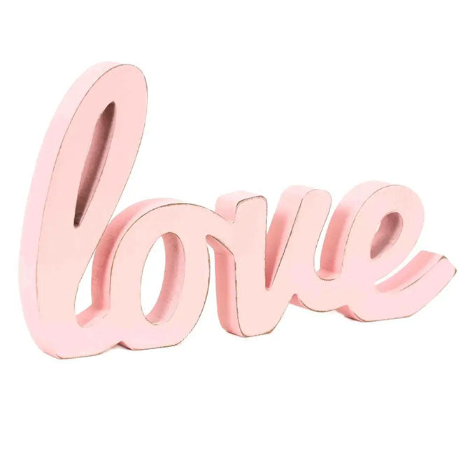 12x7 Wood Cutout (Love) Pink Valentine Decor