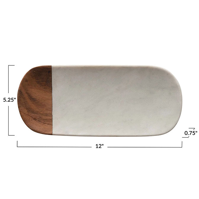 Marble and Acacia Wood Tray