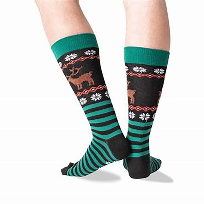 Mens Reindeer Non-Skid Sock