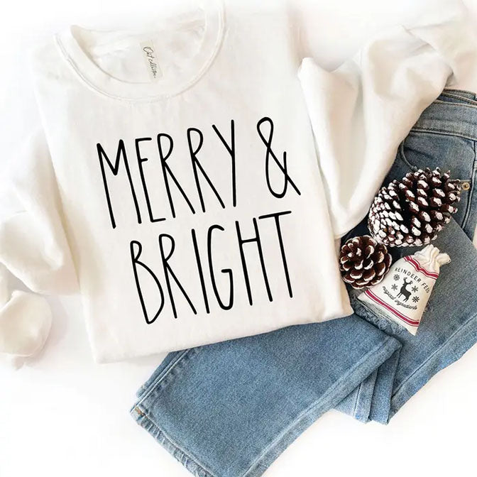 Merry and Bright Graphic Sweatshirt