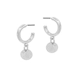 Metal 15mm Hoop w/ Round Charm Earring