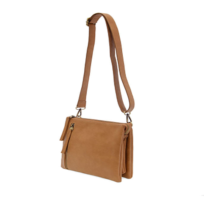 Mid Tan Dawn Multi Pocket Compact Crossbody Bag