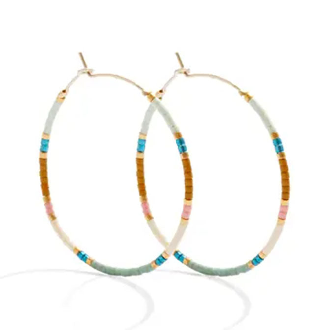 Miyuki Delicate Hoop Earring-Blue