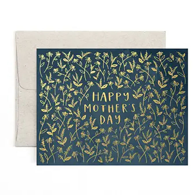 Mother's Day Navy Floral Greeting Card
