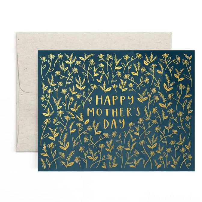 Mother's Day Navy Floral Greeting Card