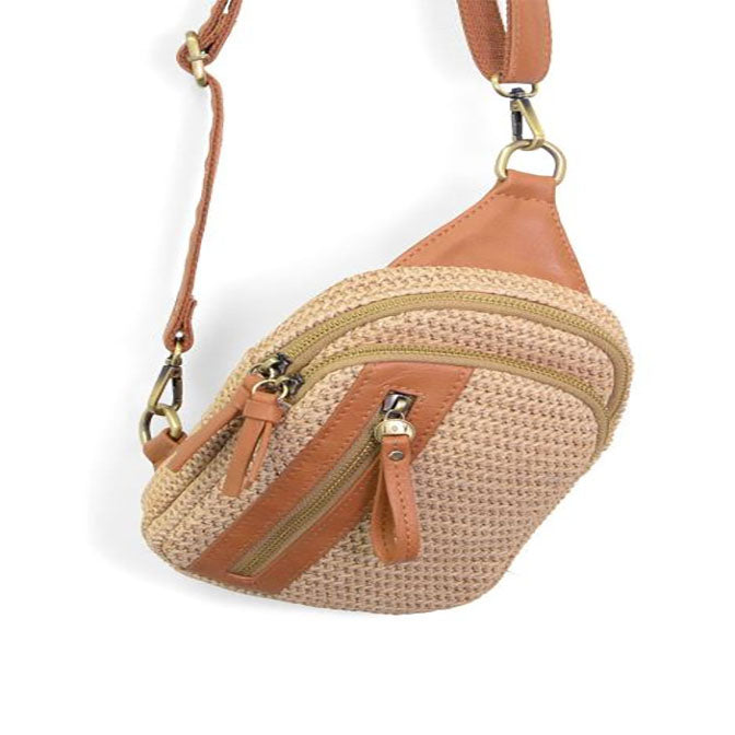 Natural Straw Skyler Sling Bag