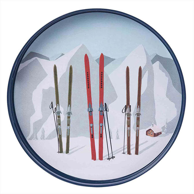 Nordic Ski Round Tray
