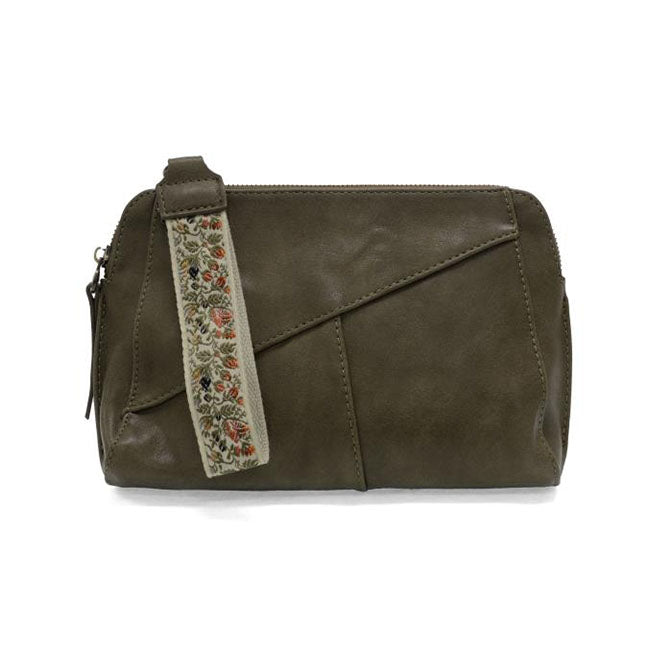 Olive Gigi Crossbody with Woven Wrist Strap