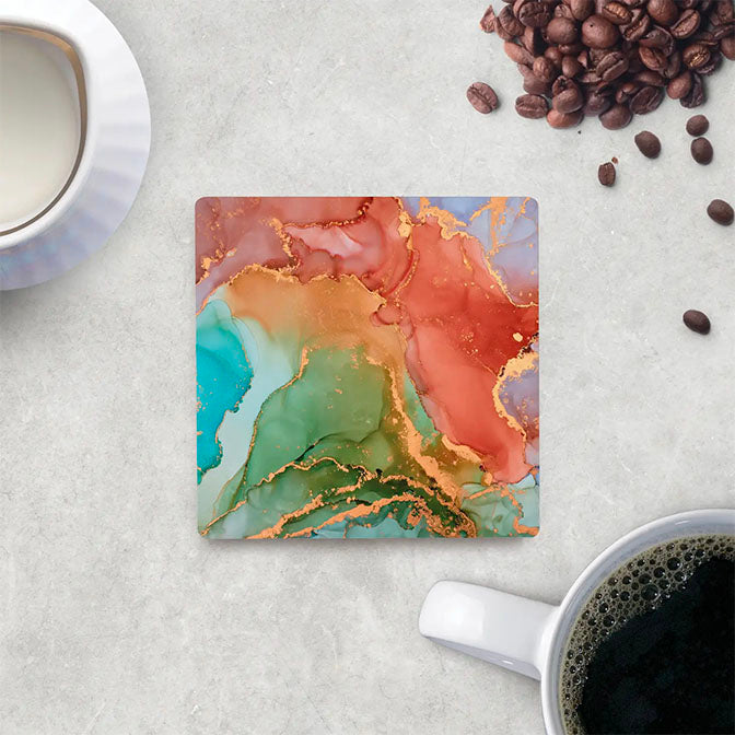 Orange & Green Geode Coaster