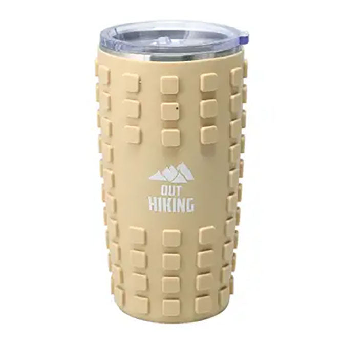 Out Hiking - 20 oz Travel Tumbler with 3D Silicone Wrap