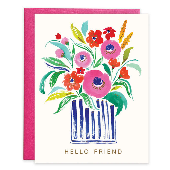 Thinking of You Friend card - Painterly Bloom Vase