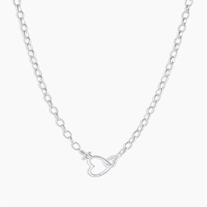 Parker Heart Necklace Silver