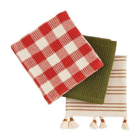 Neutral Patterned Tassel Towel Set