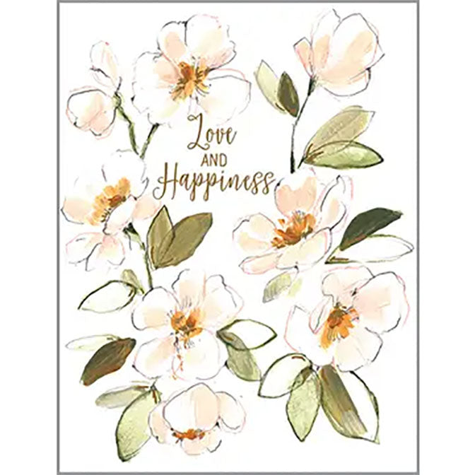 Wedding Card - Peach Flowers