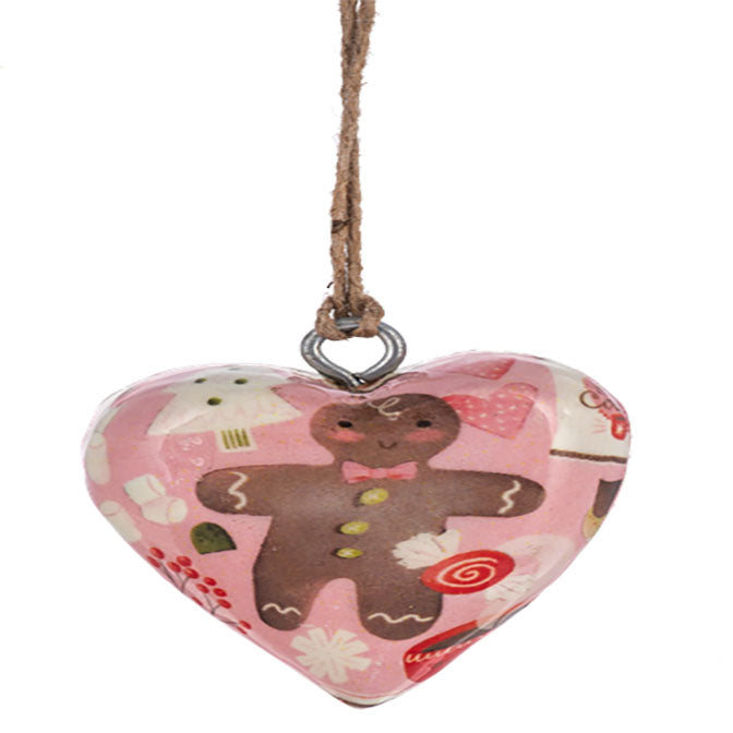 Mini Heart Ornament-Gingerbread