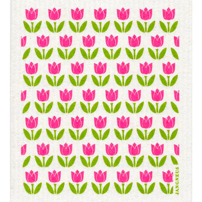 Pink Tulip Swedish Dishcloth