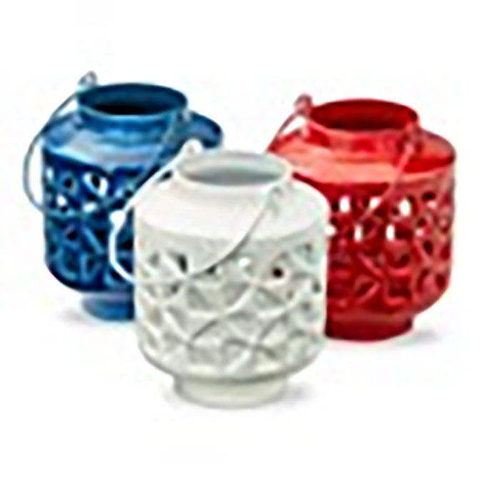 Pinwheel Enamel Lantern Assortment of 3