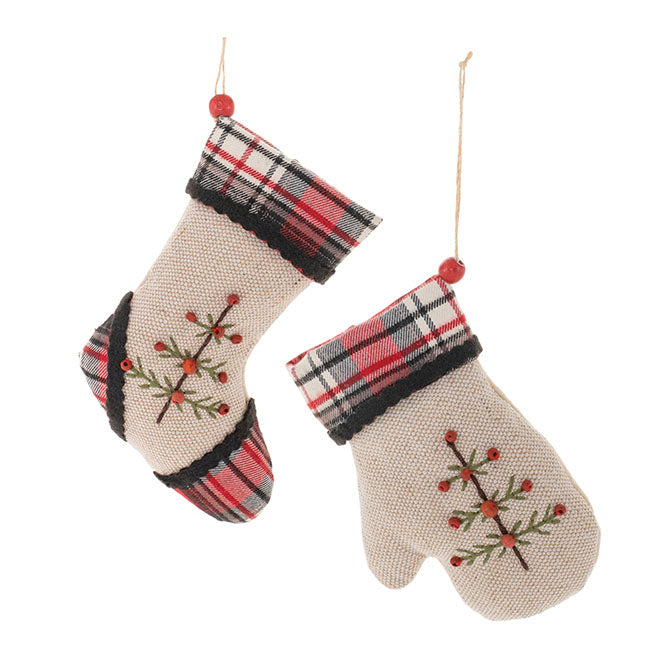 Polyester Stocking and Mitten Ornament