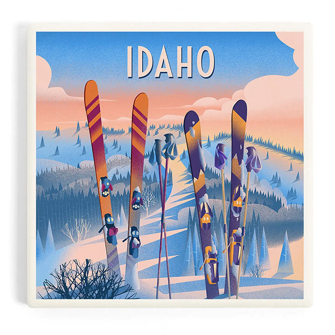 Ceramic Coaster Idaho, Prepare For Takeoff, Skis