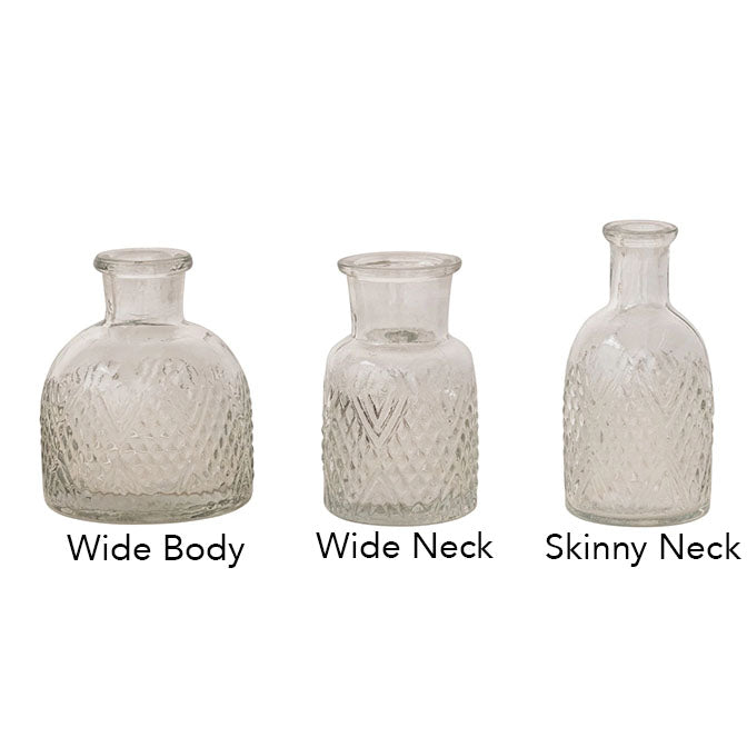 Pressed Glass Vase, 3 Styles