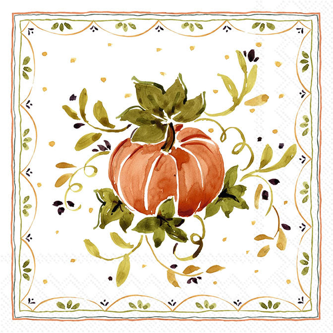 Pumpkins With Ornaments orange pumpkin Cocktail Napkin