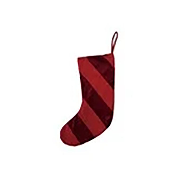 Fabric Velvet Stripe Stocking