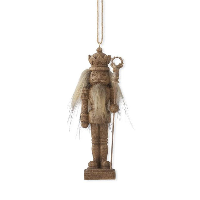 6 Inch Resin Faux Woodgrain Nutcracker Ornament