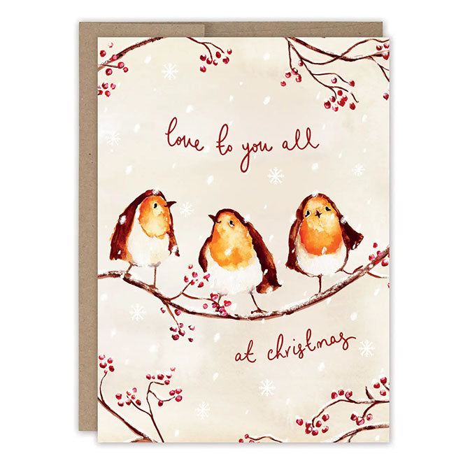 Robins Love To You All Christmas Holiday Card