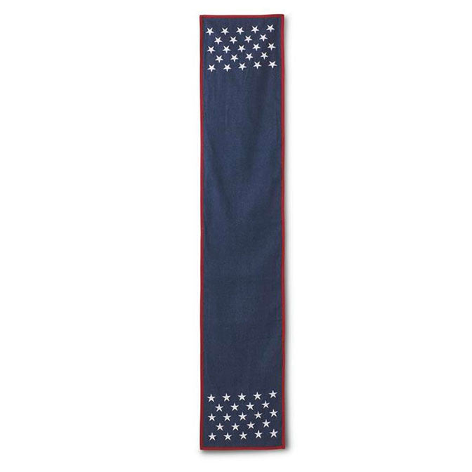 72 Inch Americana Denim Blue Table Runner w/White Star