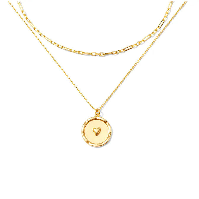 Double Layer Round Heart Necklace
