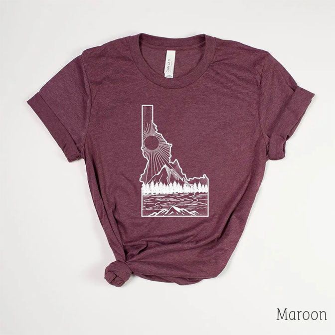 Idaho Nature Graphic Tee Maroon