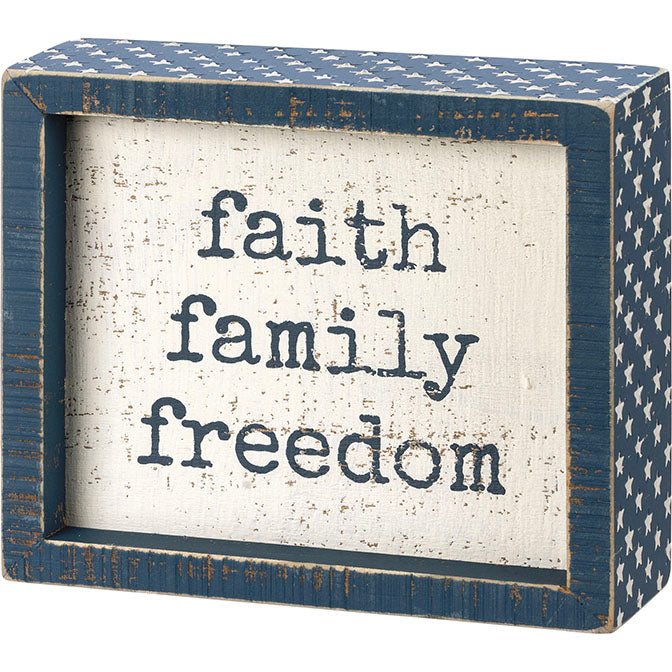 Faith Family Freedom Inset Box Sign