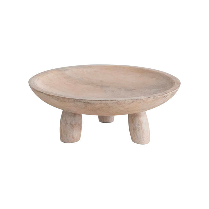 Mango Wood Footed Bowl