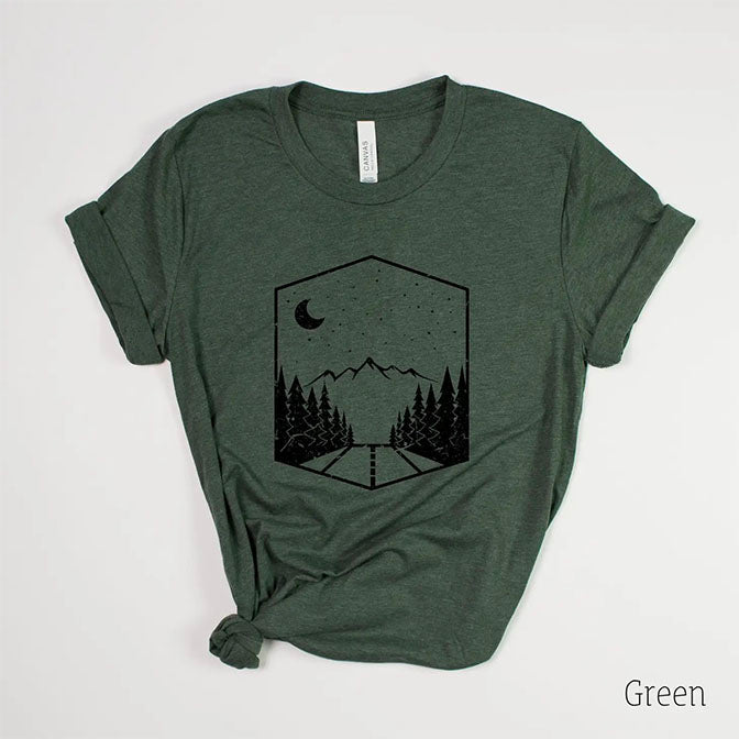 Mountain Nature Graphic Tee Green