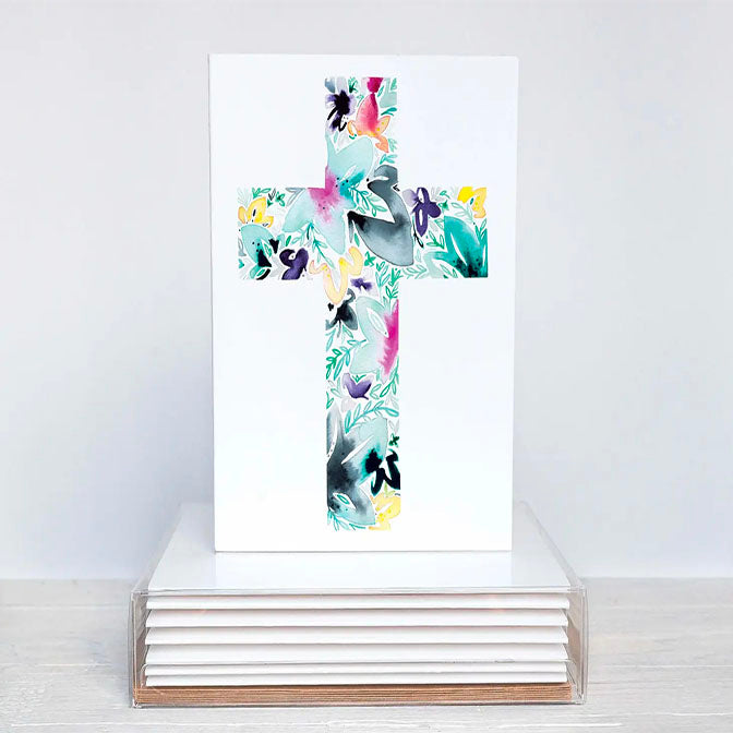 Cross Floral Notecard Stationary Set
