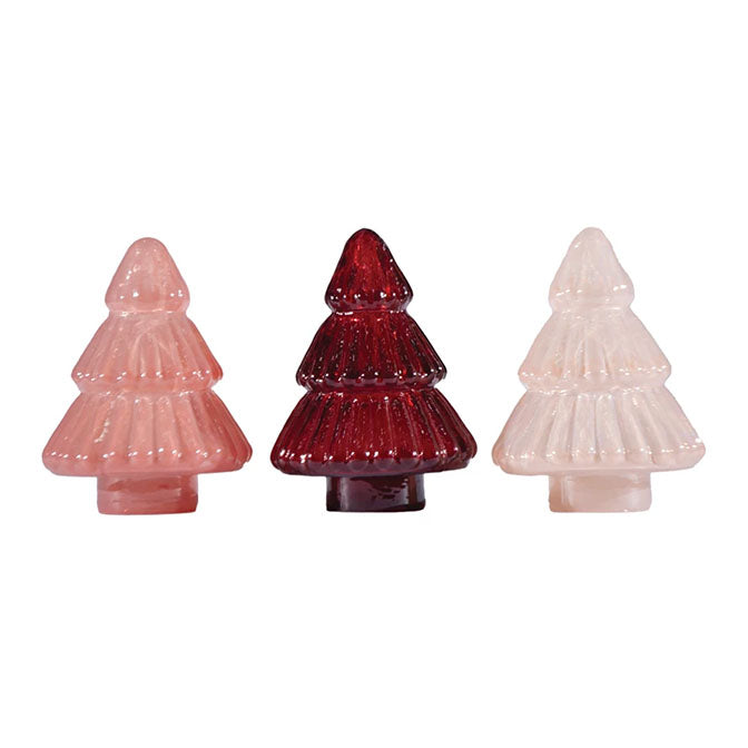 2-1/4" Round x 3-1/4"H Embossed Mercury Glass Tree, 3 Colors