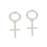 Round Metal w/ Cross Post Earring