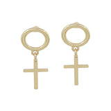 Round Metal w/ Cross Post Earring