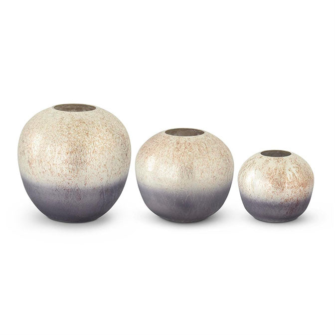 Rounded Burnt Champagne & Matte Black Glass Vase