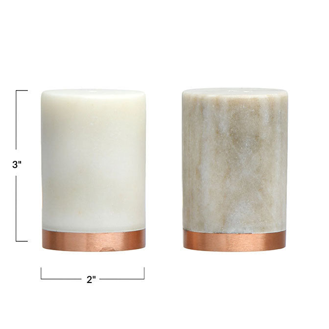 Salt and Pepper Shakers with Base, Set of 2