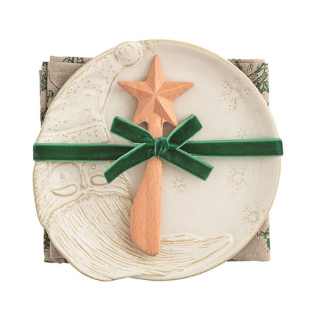 White Christmas Appetizer Plate Set