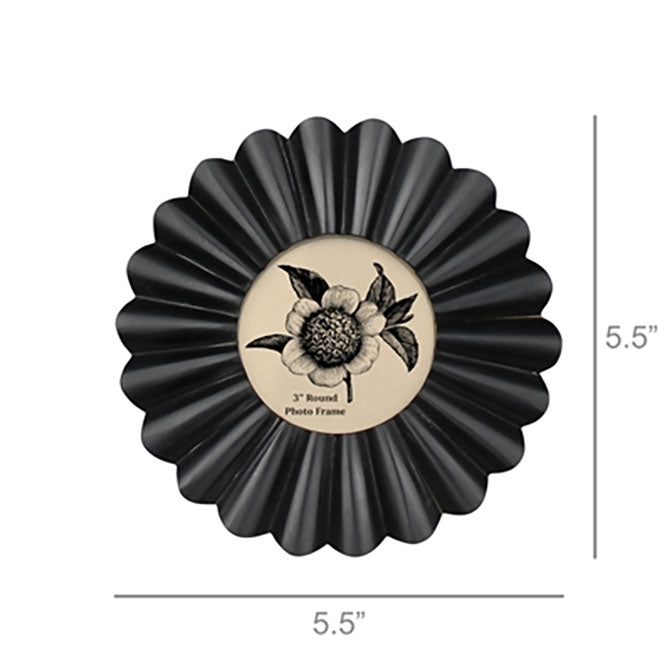Scalloped Round Frame, Black