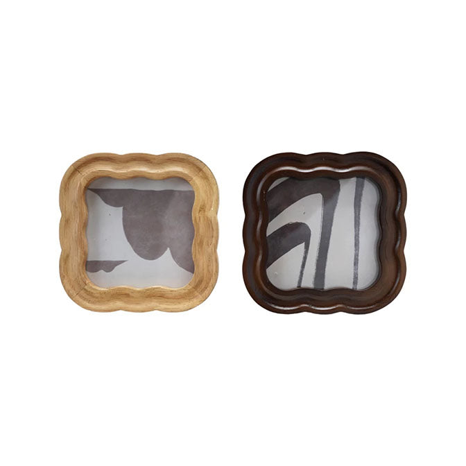 Scalloped Photo Frame, 2 Colors (4" x 4" Photo) (Hangs or Sits)